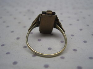 Onyx and Diamond Gold Plated RIng - Image 3