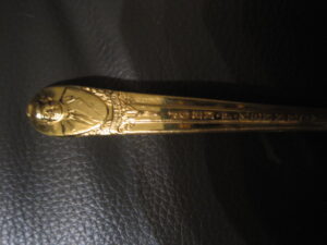 Gold Plated Presidential Spoons Wm Rogers Mfg Co Silver Plate (Kennedy / Jefferson) - Image 7