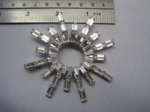 Vintage WEISS Rhinestones Baguette Starburst Brooch - Image 8