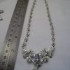 Rhinestone Tear Drop Bow Necklace with Rhinestone studded chain - 1940s - Image 11