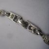 Rhinestone Tear Drop Bow Necklace with Rhinestone studded chain - 1940s - Image 10