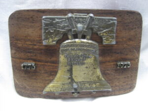 Liberty Bell Wooden Belt Buckle - 1976 - USA