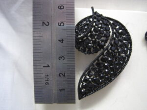 Vintage Black Jet Brooch and Earrings - Image 6