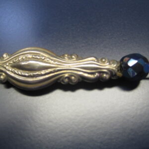 Alternative view of Silver Plate & Iridescent bead Antique Hat Pin