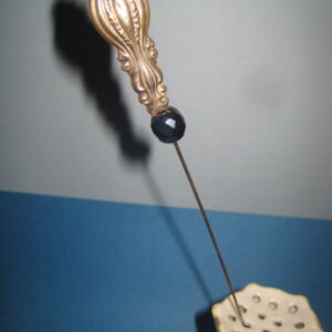 Silver Plate & Iridescent bead Antique Hat Pin