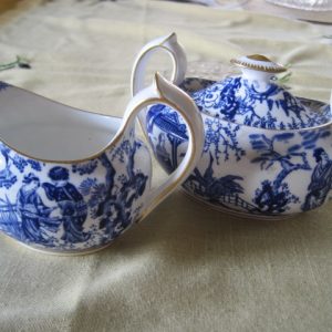 Blue Mikado by Royal Crown Derby Cream and Sugar