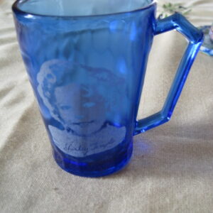 Shirley Temple Cup Cobalt Blue Depression Glass Wheaties Cereal Hazel Atlas Mug