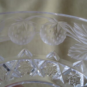 Alternative view of Brilliant Cut Crystal Strawberry Leaf Pattern Glass - RARE