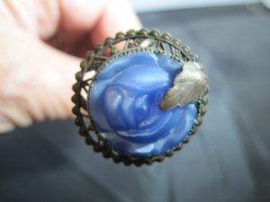 Blue Glass - Stone Scarab Hat Pin