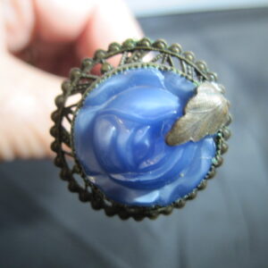 Blue Glass - Stone Scarab Hat Pin