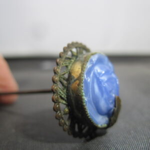 Alternative view of Blue Glass - Stone Scarab Hat Pin