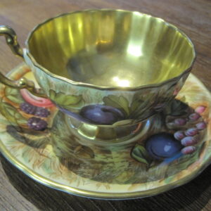 Gold Aynsley Orchard Hand Painted Cup and Saucer