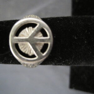 Alternative view of 10K White Solid Gold Peace Ring 2.5 grams