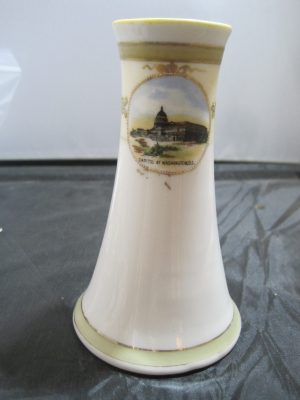 Hand painted Washington D.C. Small Vase / Hat Pin Holder, Nippon, Japan