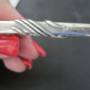 Tie Clip  - Sterling with small rhinestone