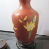 Pair Cloisonne vases with floral motifs on wooden bases - Image 6