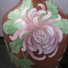 Pair Cloisonne vases with floral motifs on wooden bases - Image 4