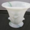 Green Akro Agate Slag Glass Daffodil Vase SOLD - Image 3