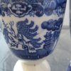 Pair Blue Willow Double Egg Cup - FLow Blue by Allerton, England - Image 3