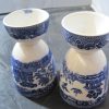 Pair Blue Willow Double Egg Cup - FLow Blue by Allerton, England - Image 9