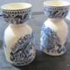 Johnson Bros Double Egg Cups "Historic America Blue" Acorn Oak Blue Transferware Set/2 Vintage - Image 3