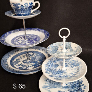 Piatti Matti - 3 Tiered Blue & White China Platters