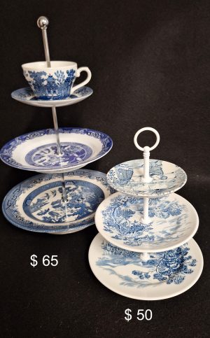Piatti Matti - 3 Tiered Blue & White China Platters