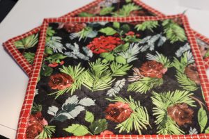 Christmas Quilted Mug Rugs Pair ~ Lyne Lusk