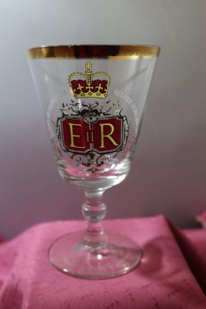 Silver Jubilee Queen Elizabeth Goblet by Ravenhead Glass