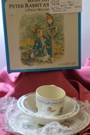 Beatrix Potter PETER RABBIT and Friends Child's 3 Piece Melamine Set NIB