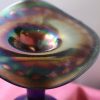 Iridescent Blue-Black Jack in the Pulpit Stemmed Vase ~ Art / Carnival Glass - SOLD - Image 3