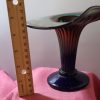 Iridescent Blue-Black Jack in the Pulpit Stemmed Vase ~ Art / Carnival Glass - SOLD - Image 6