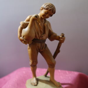 Boy With Goose ~ Wood Carving by Anri