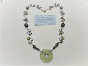 Jade, Keshi Pearl and Sterling Necklace