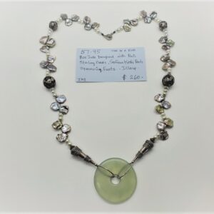 Jade, Keshi Pearl and Sterling Necklace