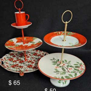 Piatti Matti - Christmas Themed Red Floral Platters