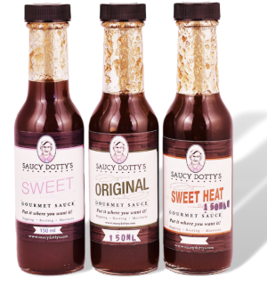 Saucy Dotty's Gourmet BBQ, Dipping Sauce or Glazes ~ Gluten Free - 150 ml size