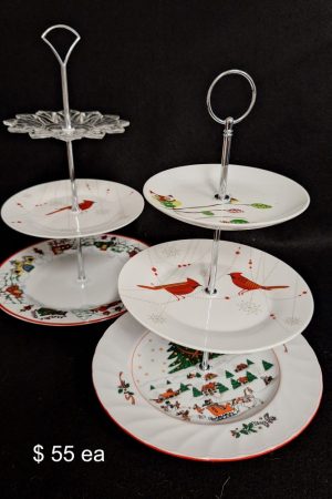 Piatti Matti - Cardinal 3 Tiered Christmas Themed Platters