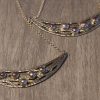 Half Moon Sterling Necklace with pearl embellishments ~ Lost Apostole - Image 11