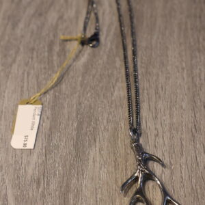 Alternative view of Bronze Antler Pendant with chain ~ Lost Apostle Jewelry