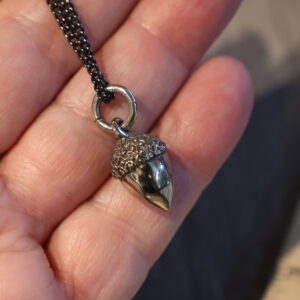 Alternative view of Bronze Acorn Pendant with chain ~ Lost Apostle Jewelry