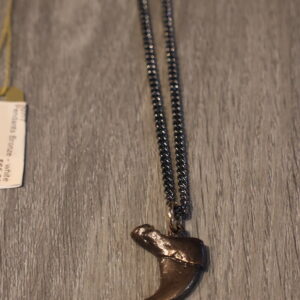 Alternative view of Bronze Shark Tooth Pendant with chain ~ Lost Apostle Jewelry