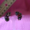 Vintage Green & Red Glass Bead Clip Earrings - Image 3