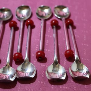Art Deco Silverplate Muddler Spoons with Bakelite Finials