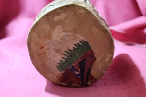 Alternative view of Indigenous crafted hide & Handprinted Drum