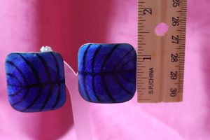 Alternative view of Vintage Blue Enamel Earrings