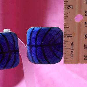 Alternative view of Vintage Blue Enamel Earrings