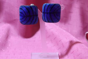 Vintage Blue Enamel Earrings