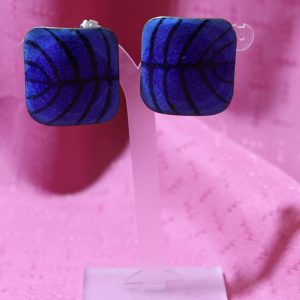 Vintage Blue Enamel Earrings