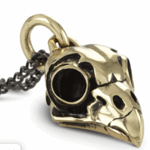 Bronze Owl Skull with chain ~ Lost Apostle Jewelry